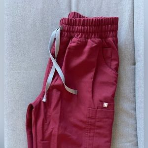 Figs Women’s Burgundy Yola High Waisted Skinny Scrub Pants